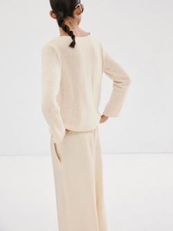 Mango Relaxed Round Neck Jumper, Sand - view 2, Sand