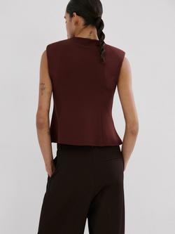 Mango Camiseta Sleeveless Top, Bordeaux - view 2, Bordeaux