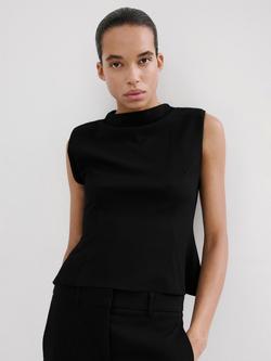 Mango Camiseta Sleeveless Top, Black, Black