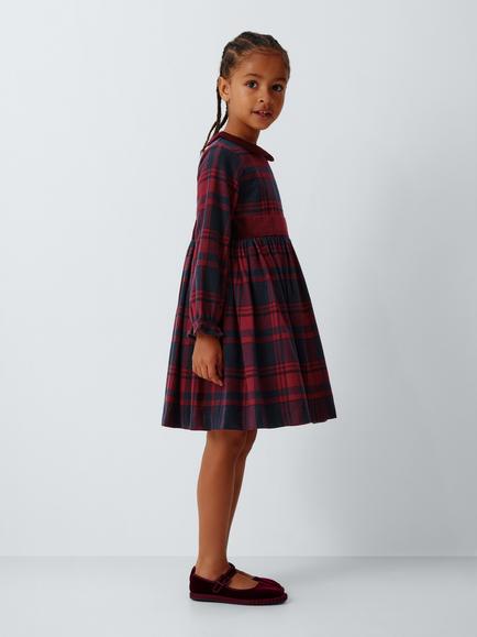 John Lewis Heirloom Collection Kids' Check Dress, Multi Check - view 2, Multi Check