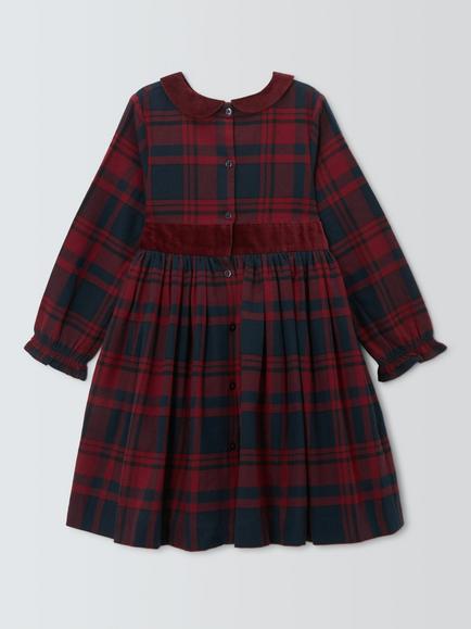John Lewis Heirloom Collection Kids' Check Dress, Multi Check - view 2, Multi Check