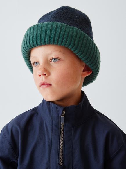John Lewis Kids' Borg Beanie Hat, Blue, Blue