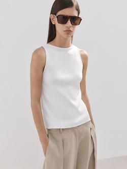 Mango Sleeveless Vest Top, Beige, Beige