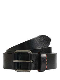 SPOKE Leather Belt, Black Leather, Black Leather