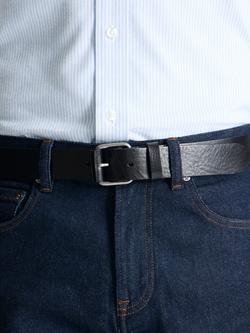 SPOKE Leather Belt, Black Leather - view 2, Black Leather