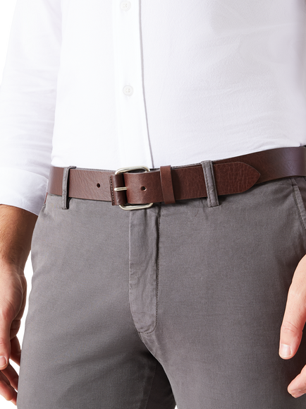 SPOKE Leather Belt, Ganache Leather - view 2, Ganache Leather