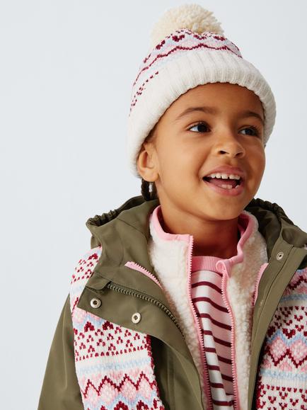John Lewis Kids' Fairisle Bobble Hat, Multi, Multi
