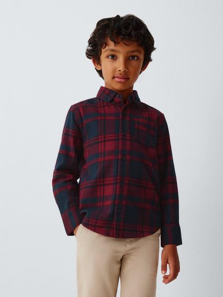 John Lewis Heirloom Collection Kids' Check Shirt, Multi Check, Multi Check