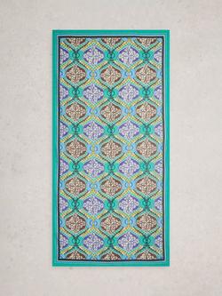 White Stuff Organic Cotton Scarf, Blue/Multi - view 2, Blue/Multi