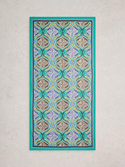 White Stuff Organic Cotton Scarf, Blue/Multi - view 2, Blue/Multi