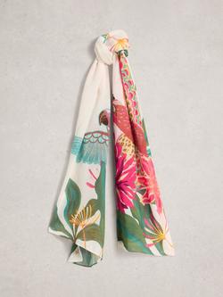 White Stuff Lily Abstract Floral Scarf, Ivory/Multi, Ivory/Multi