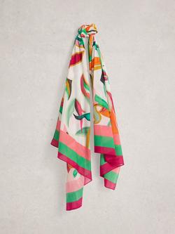 White Stuff Organic Cotton Scarf, Green/Multi, Green/Multi