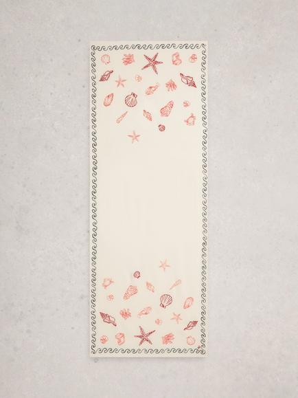 White Stuff Embroidered Scarf, Ivory/Multi - view 2, Ivory/Multi