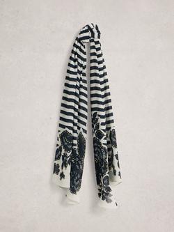 White Stuff Lily Scarf, Navy/White, Navy/White