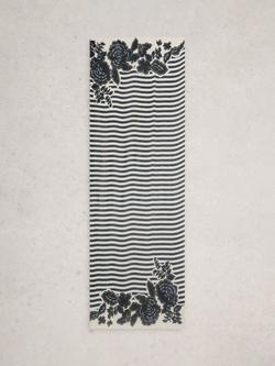 White Stuff Lily Scarf, Navy/White - view 2, Navy/White