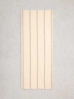 White Stuff Maggie Cotton Stripe Scarf, Natural - view 2, Natural