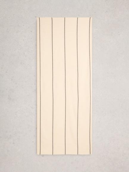 White Stuff Maggie Cotton Stripe Scarf, Natural - view 2, Natural