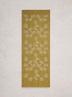 White Stuff Embroidered Scarf, Green - view 2, Green