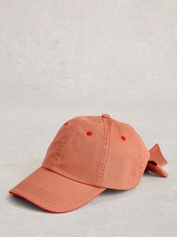 White Stuff Cotton Bow Baseball Cap, Mid Pink, Mid Pink