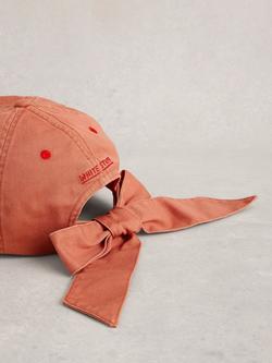 White Stuff Cotton Bow Baseball Cap, Mid Pink - view 2, Mid Pink