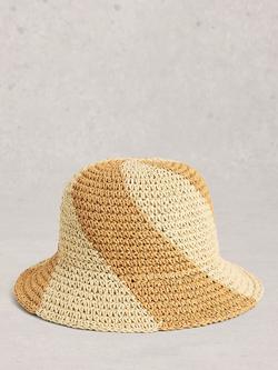 White Stuff Crochet Bucket Hat, Natural/Multi, Natural/Multi