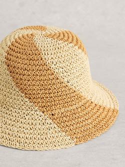 White Stuff Crochet Bucket Hat, Natural/Multi - view 2, Natural/Multi