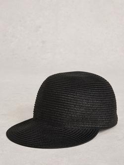 White Stuff Woven Baseball Cap, Black, Black