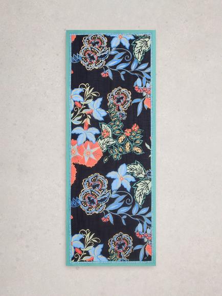 White Stuff Callie Floral Scarf, Navy/Multi - view 2, Navy/Multi