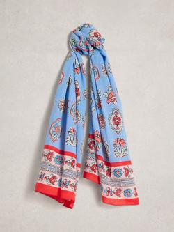 White Stuff Callie Floral Scarf, Blue/Multi, Blue/Multi