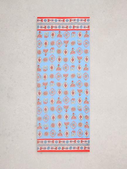 White Stuff Callie Floral Scarf, Blue/Multi - view 2, Blue/Multi