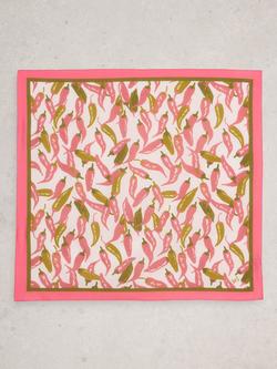 White Stuff Ellie Striped Square Scarf, Ivory/Multi - view 2, Ivory/Multi