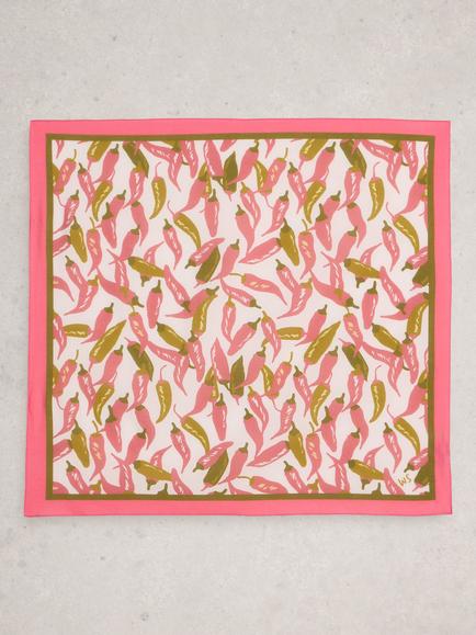 White Stuff Ellie Striped Square Scarf, Ivory/Multi - view 2, Ivory/Multi