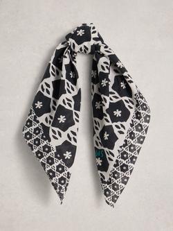 White Stuff Ellie Square Scarf, Black/Multi, Black/Multi