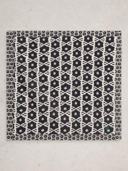 White Stuff Ellie Square Scarf, Black/Multi - view 2, Black/Multi