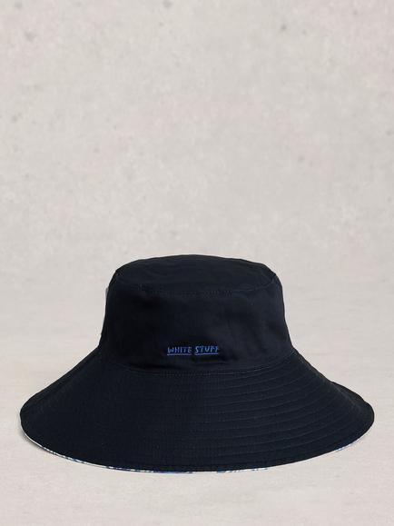 White Stuff Reversible Bucket Hat, Navy, Navy