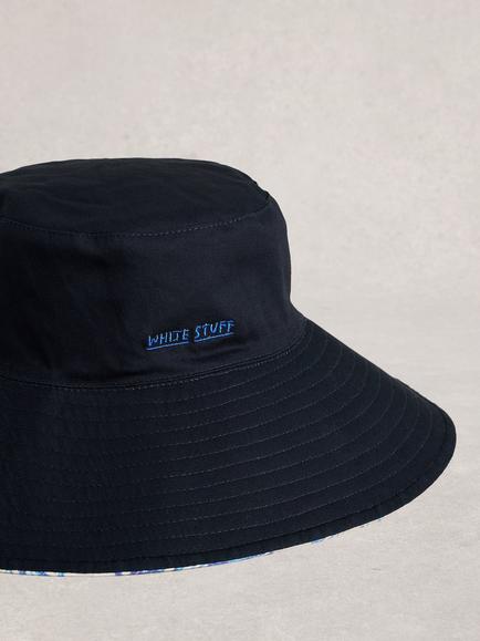 White Stuff Reversible Bucket Hat, Navy - view 2, Navy