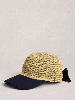 White Stuff Weave Bow Baseball Cap, Natural, Natural
