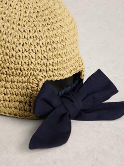 White Stuff Weave Bow Baseball Cap, Natural - view 2, Natural
