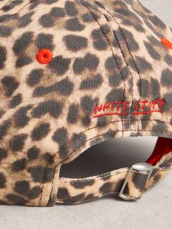 White Stuff Animal Print Baseball Cap, Brown/Multi - view 2, Brown/Multi