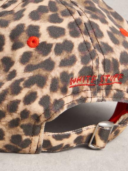 White Stuff Animal Print Baseball Cap, Brown/Multi - view 2, Brown/Multi