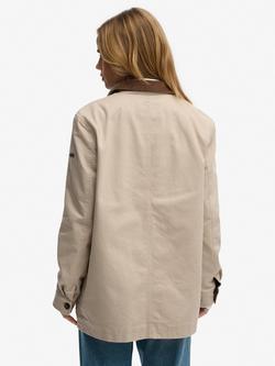 Superdry Estate Corduroy Collar Barn Jacket, Humus Beige - view 2, Humus Beige