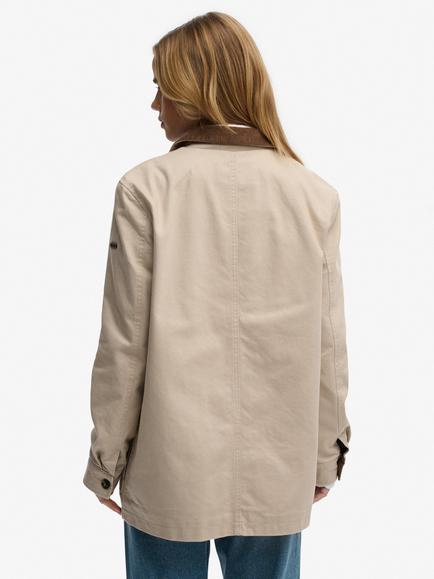 Superdry Estate Corduroy Collar Barn Jacket, Humus Beige - view 2, Humus Beige