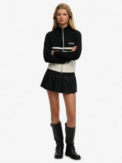 Superdry Pleated Mini Skorts, Black, Black