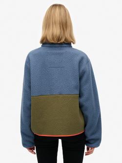 Superdry Colour Block Fleece Jacket - view 2, Moonlight Blue/Multi