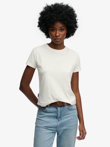 Superdry Essential Logo Fitted T-Shirt, Desert Bone Offwhite, Desert Bone Offwhite