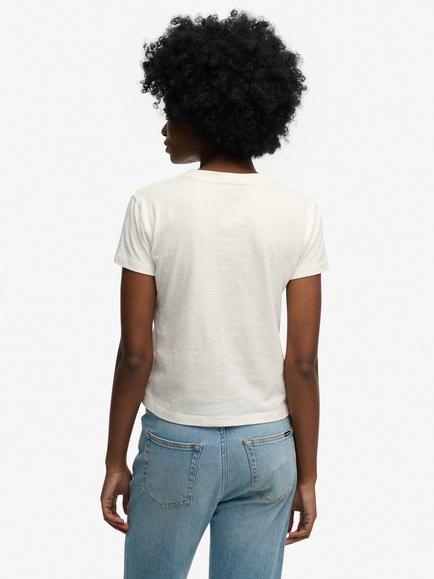 Superdry Essential Logo Fitted T-Shirt, Desert Bone Offwhite - view 2, Desert Bone Offwhite