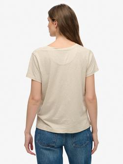 Superdry Studios Slub Embroidered T-Shirt, Feather Grey - view 2, Feather Grey