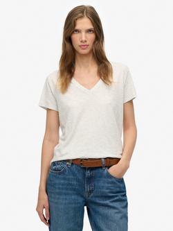 Superdry Studios Slub Embroidered T-Shirt, Starlight Grey, Starlight Grey