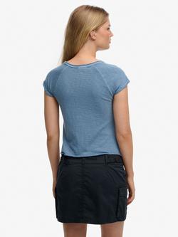 Superdry Athletic Essentials Slub Graphic T-Shirt, Eclipse Navy - view 2, Tidal Blue