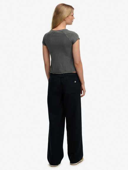Superdry Drawstring Waist Straight Trousers, Eclipse Navy - view 2, Eclipse Navy